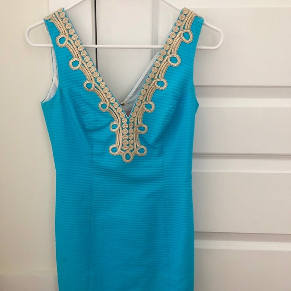 Lilly Pulitzer aqua blue spring dress - Picture 1 of 3